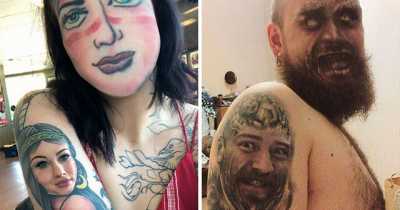 17 People Who Tried Face Swap Filter On Their Tattoos And The Results Are Both Horrfiying And Comical