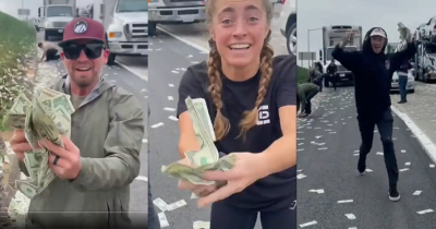 Armoured Truck Accidentally Spills $1m All Over Freeway