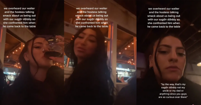 Woman Fights Waiter For Gossiping About Her & Her Sugar Daddy