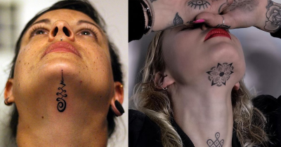 Sneaky Yet Gorgeous Under-Chin Tattoos