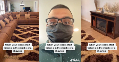 A Realtor Awkwardly Waits As Couple Fights In Next Room