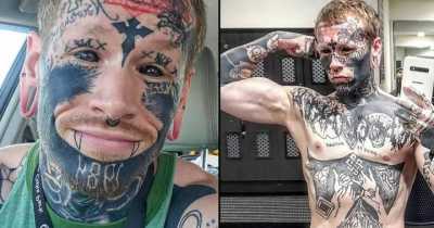 'Demon' With 200 Tattoos Who Was Disowned By Family Reveals His 'Tragic' First Face Tattoo
