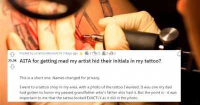 Customer Furious At Tattoo Artist After Finding Their Initials Hidden In The Design