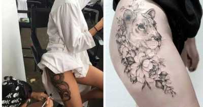19 Unique Thigh Tattoos For Women