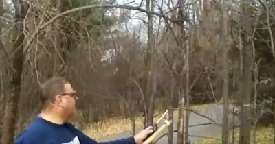 Guy Obliterates A Wasp Nest Using An M80 Firecracker On A Stick!