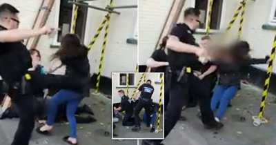 Cop Filmed 'Fly Kicking' 15yo Girl, As Another Cop Struggles To Arrest Her Friend