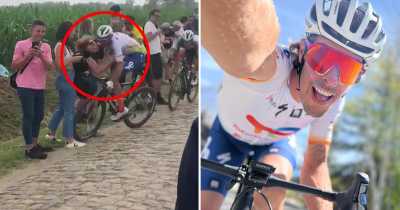 Bizarre Moment A Tour De France Rider Breaks His Neck As He Smashes Into A Fan