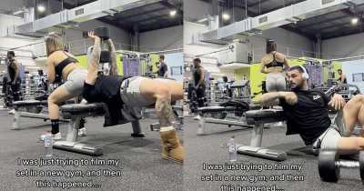 Woman Sits On Mans's Face In Chaotic Viral Workout Video