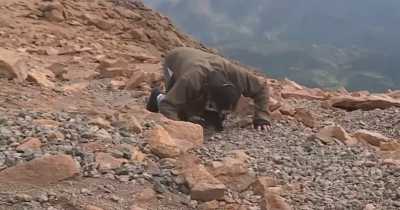 US Man Sets Record For Pushing Peanut Up A Mountain With His Nose