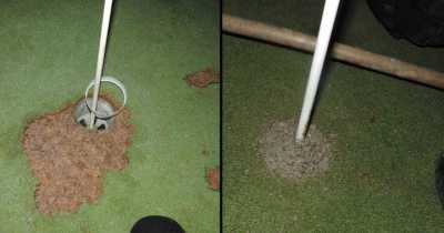 Climate Activists Fill Holes With Cement To Protest Against Water Ban Exemption Given To Course