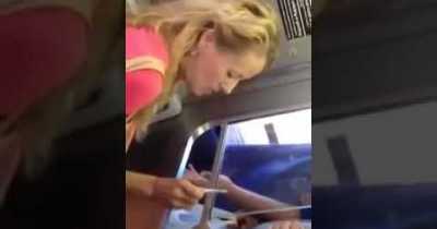 Entire Train Car Crakes Up When Karen Claims She's Too Attractive