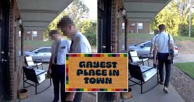 Mormon Missionaries Walk Away After Reading Lesbian Couple's Doormat