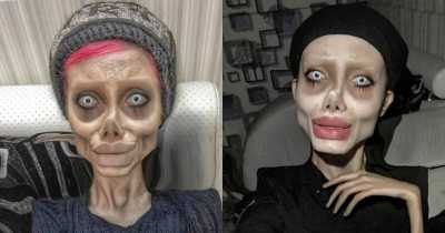'Zombie' Angelina Jolie Lookalike Reveals Her Real Face After Being Released From Prison