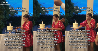 Guest Cuts Newlyweds' Wedding Cake Before Them, Sparks Debate