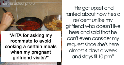 Guy Asks If He Is The Jerk Here For Asking Roommate To Avoid Cooking Certain Meals When Pregnant Girlfriend Visits As She Gets Nauseous