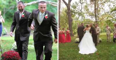 Emotional Moment Father Stops Wedding So Daughter's Stepfather Can Walk Her Down the Aisle Too