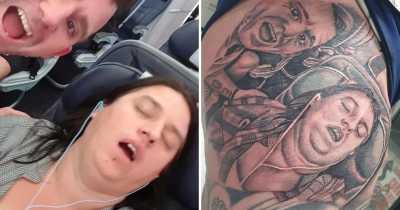 Wife Horrified After Husband Gets &lsquo;Ugly&rsquo; Tattoo Of Her Snoring On Plane
