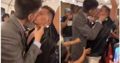 Bride Attacks Her Husband After He Frenches Another Guy During Their Wedding Party