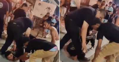 Shameless Couple Attempt to Steal Handcuffed Man's Gold Chain Necklace