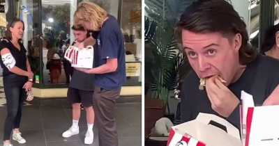 Two Men Taunt Vegan Protesters By Eating A KFC Zinger Box In Front Of Them