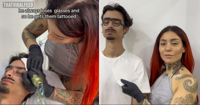 People Are Shocked After Tattoo Artist Appears To Ink Glasses On Forgetful Client Who Loses His Frames