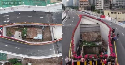 Chinese Government Forced To Build Freeway Around Tiny House After Owner Refused To Move