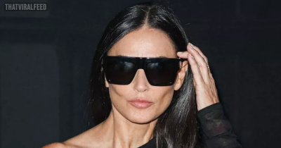 Demi Moore Suffers Saucy Wardrobe Malfunction As She Lifts Arms In Sheer Dress