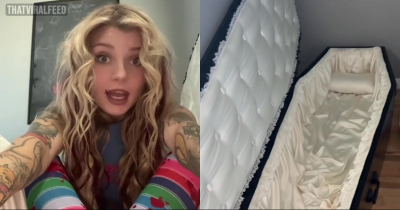 Woman Defends Sleeping In Coffin As She Can 'Hide Away' From All Her Problems