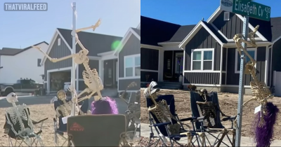 Utah Man Ordered To Take &lsquo;Risqu&eacute;&rsquo; Halloween Display Off Street Sign, So He Makes A Bigger One In His Yard