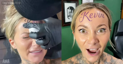 Influencer Responds To People Saying She Will Regret 'Tattoo' Of Boyfriend's Name On Her Forehead
