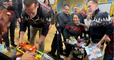 Arnold Schwarzenegger Gives Out Toys To Children In Need For Christmas