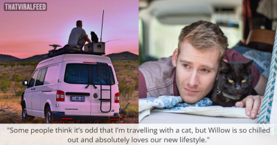 Man Quits Job, Sells House To Travel In Van With His Cat