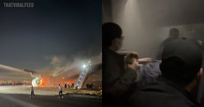 Japan Airlines Plane With 367 Passengers Onboard Erupts In Flames