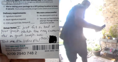 UPS Driver Takes A Tumble During Delivery And Asks The Homeowner For The Footage