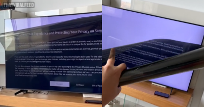 Couple Mistakenly Ripped 'Screen' Off Their New Samsung Smart TV While Filming Unboxing