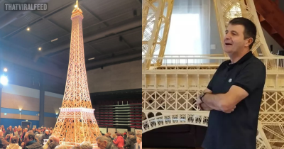 Man Spent Eight Years Assembling 700,000 Matchsticks Into 23ft Eiffel Tower Has Guinness World Record Entry Rejected