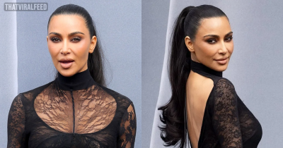 Kim Kardashian Seems To Make Major Wardrobe Blunder As She Slips Into Sheer Gown