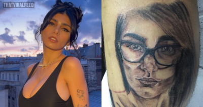 Mia Khalifa Absolutely Destroys Fan Who Got Her Face Tattooed On His Leg