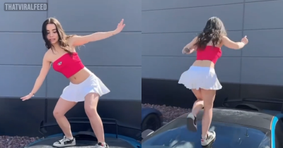 Woman Shatters Lamborghini Window Doing TikTok Dance Leaving People Shocked With Car's Lack Of Durability