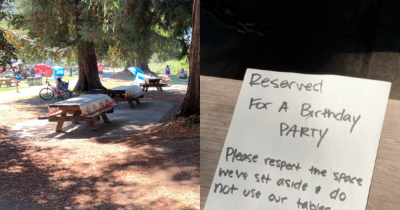 'Entitled' Parents Reserve Park Benches For Their Toddler's Birthday Party With 'Rude' Note