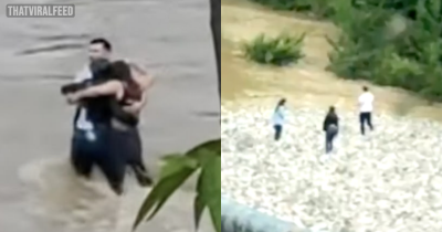 Three Friends Seen Hugging Each Other Moments Before Being Swept Away In Flash Flood