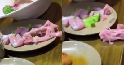 Stomach-Churning Moment Raw &lsquo;Zombie&rsquo; Meat &lsquo;Crawls Off&rsquo; Restaurant Customer&rsquo;s Dinner Plate As People Scream
