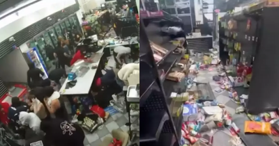 'Nearly 100' Robbers Break Into Gas Station And Ransack Shelves In The Middle Of The Night