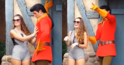 Disneyland's Gaston Actor Breaks Character After Woman Touches Him