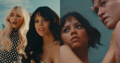 Sabrina Carpenter Kisses Jenna Ortega As They Rip Each Other Apart In Gory Taste Music Video