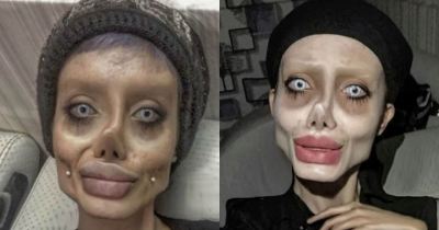 'Zombie' Angelina Jolie Lookalike Shows Off Her Real Face After Prison Release