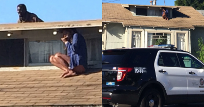 Terrifying Moment Woman Climbs Roof To Hide From Intruder Just Feet Away