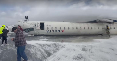Terrifying Footage Shows Delta Airlines Plane Flipped After Crash Landing In Toronto