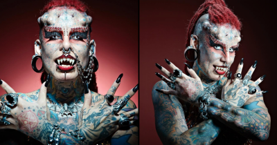 Real-Life Vampire With 49 Body Modifications Tells People Not To Copy Her Without Thinking