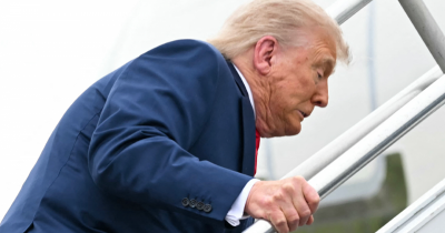 Trump Trips On Air Force One Steps After Mocking Biden&mdash;internet Calls It 'Karma'